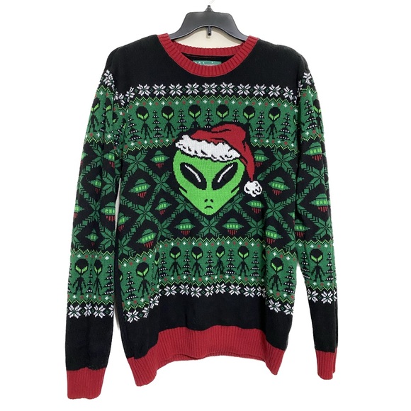 Ugly Christmas Sweater Other - Ugly Christmas Knit Sweater Light Up Alien Santa UFO Unisex Men’s Size XL